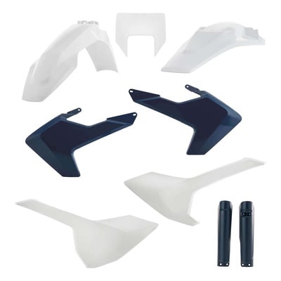 Kit Plastique Complet ACERBIS Type Origine Réplica Blanc / Bleu Nuit - Husqvarna TE / FE 17-19