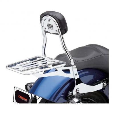 Sissybar amovible Cobra tube rond chromé Harley Davidson FXDF 1584 Dyna Fat Bob 08-12