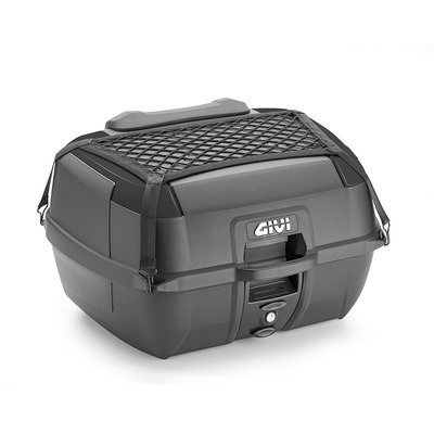 Top case Givi B45B+ Monolock 45L noir avec filet, dosseret, tapis interne et platine