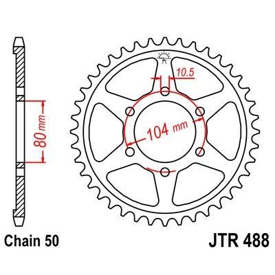 Couronne JT Sprockets Acier pas 530 45 dents - Pour Kawasaki ZXR 750 R 91-92