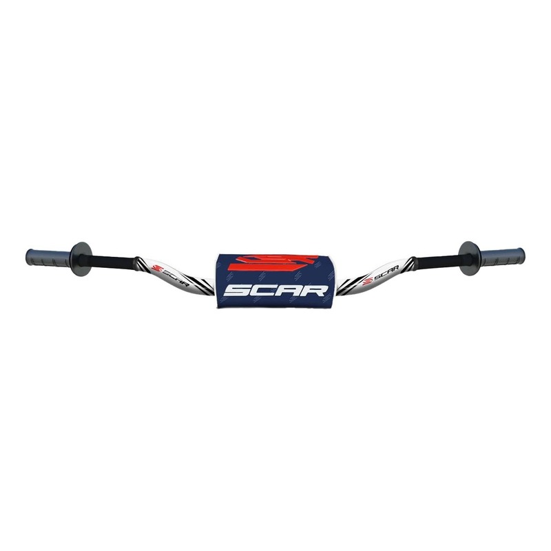 Guidon Ø28,6mm sans barre Scar O² KTM/Husqvarna blanc/mousse bleu fo