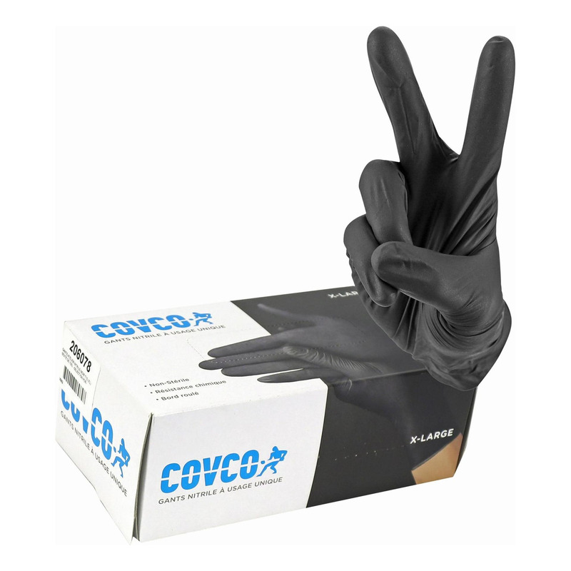 Boite de 100 gants d'atelier taille XL en nitrile noir