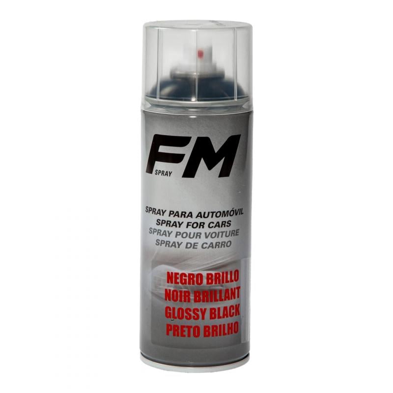 Bombe de peinture acrylique FM Spray noir brillant 400ml