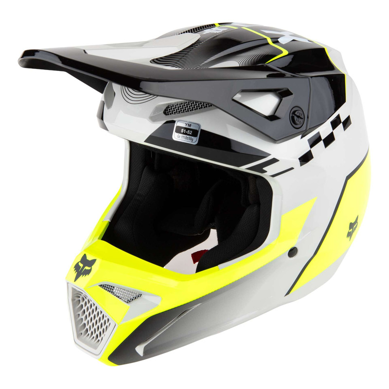 Casque cross enfant Fox Racing Youth V1 Collect grey/yellow-