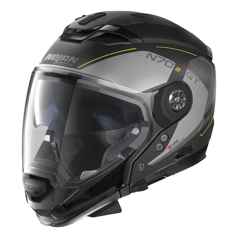 Casque transformable Nolan N70-2 GT LakotaN-Com Mat noir/argent/jaune-