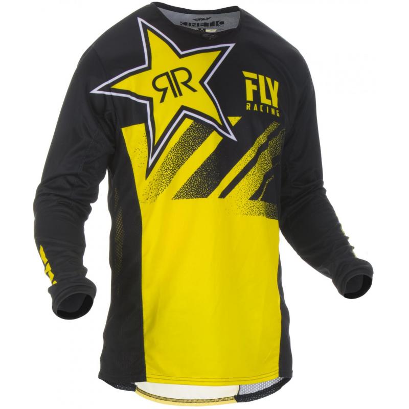 Maillot cross Fly Racing Kinetic Rockstar jaune/noir- XXL