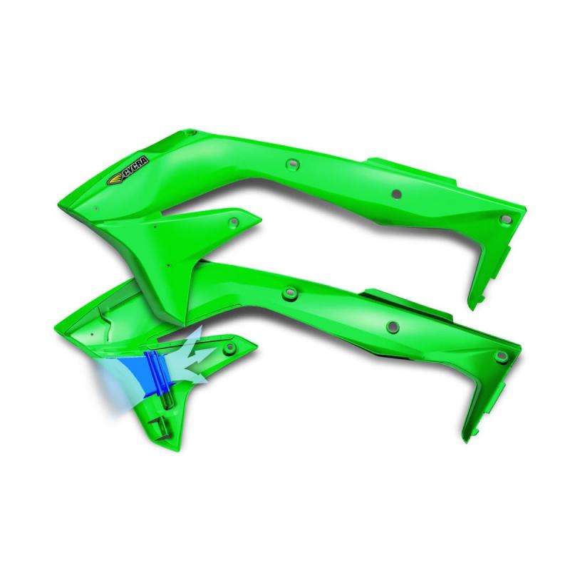Ouïes de radiateur Cycra Powerflow Kawasaki 450 KX-F 16-18 vert fluo