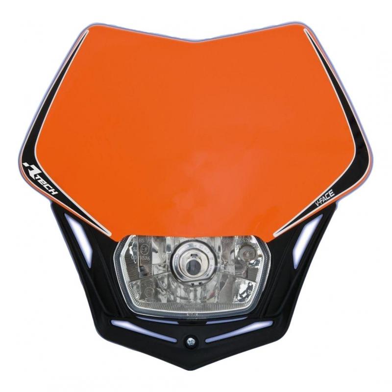 Plaque phare RTech V-Face orange et noire
