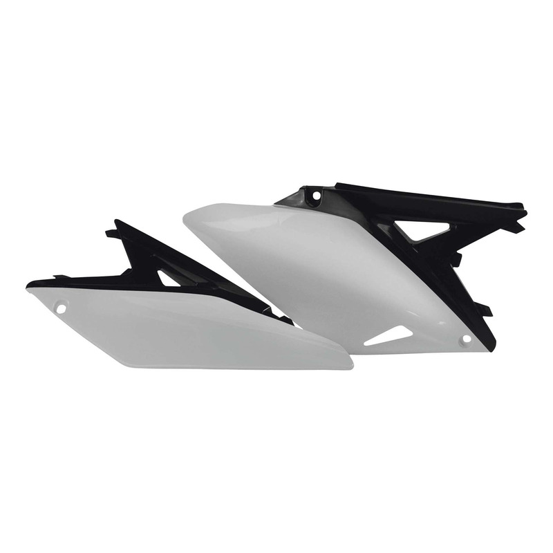 Plaques LatÃÂ©rales ACERBIS Blanc / Noir Ã¢   Suzuki 250 RMZ