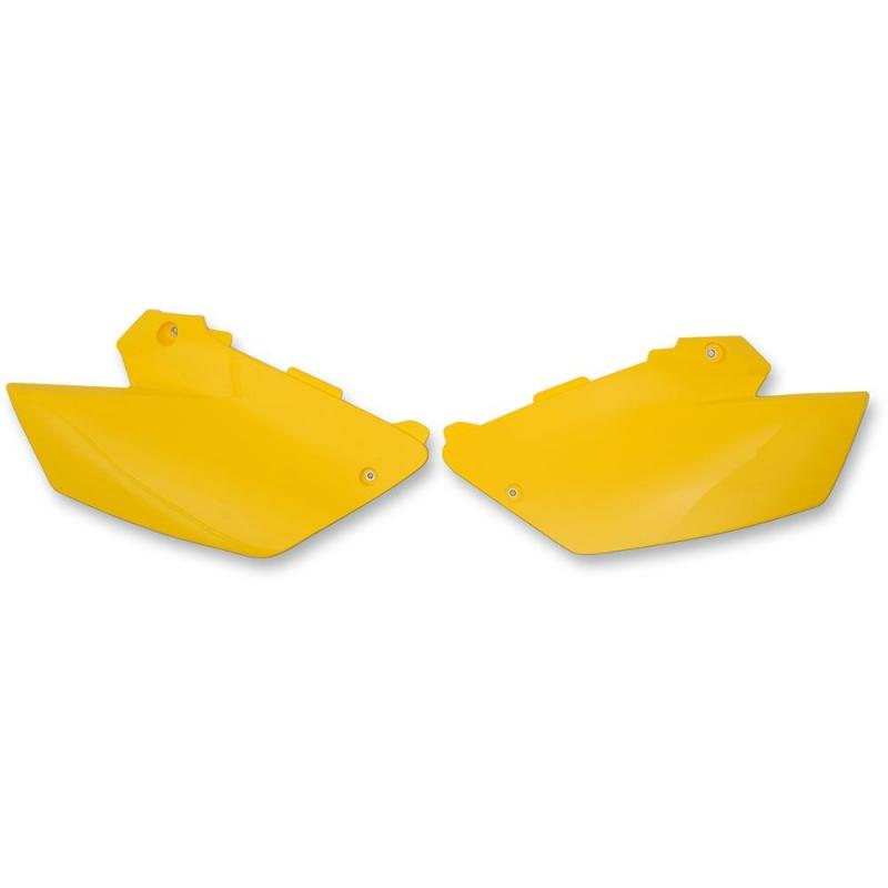 Plaques numéro latérales UFO Yamaha 125 YZ 02-14 jaune (restylé)