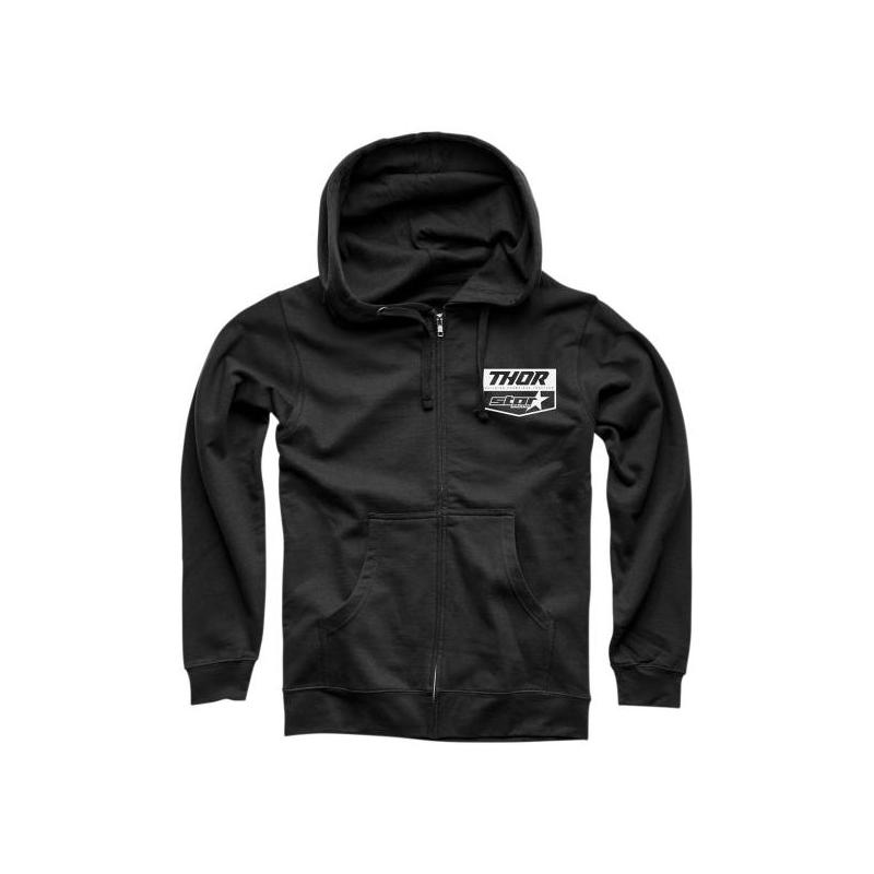 Sweat zippé à capuche Thor Star Racing noir- S