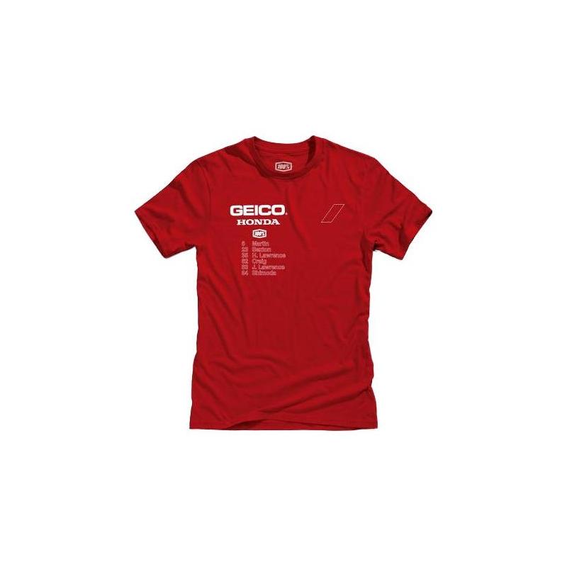 Tee-shirt Outlier 100%/Geico Honda rouge- S