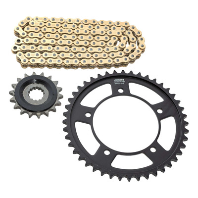 Kit chaîne EK/PBR 18x44-114m chaîne 530 SRX2 or couronne acier Triumph Tiger 1050 07-12