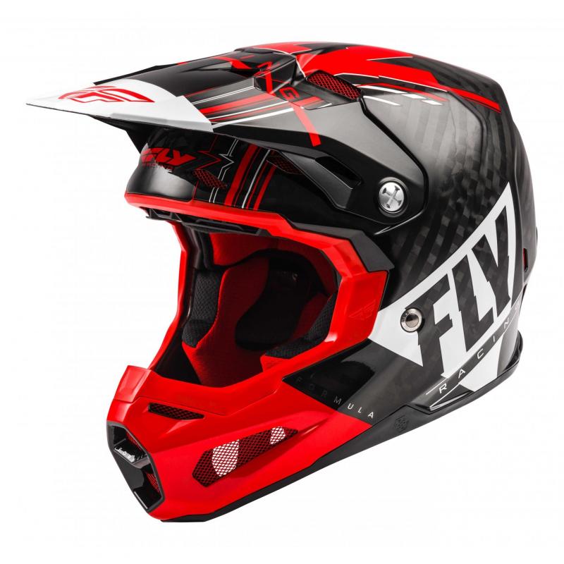 Casque cross Fly Racing Formula Carbon Vector rouge/blanc/noir