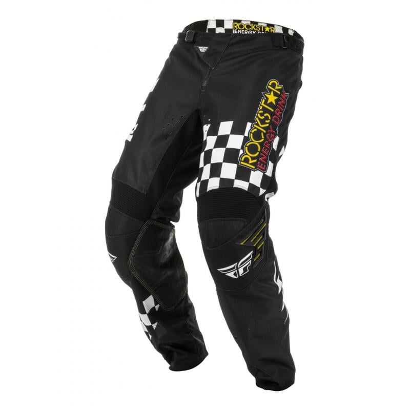 Pantalon cross Fly Racing Kinetic Rockstar noir/blanc/jaune