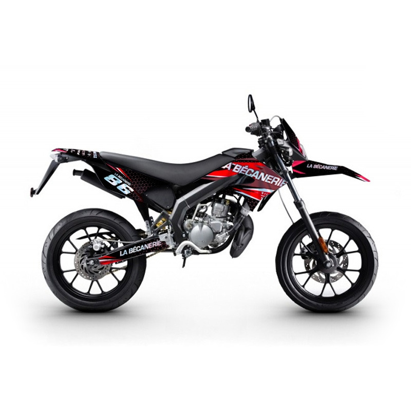 Kit déco La Bécanerie Eighty-six rouge/noir holographique Derbi DRD