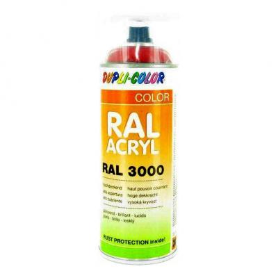 Bombe peinture Rouge feu brillant acrylique RAL 3000 Motip 400 ml M07090