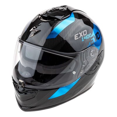 Casque intégral Scorpion Exo-1400 Evo 2 Carbon Air Platted black/blue