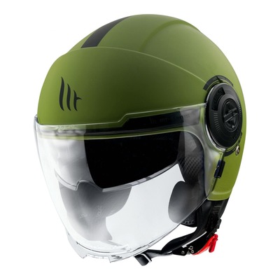 Casque jet MT Helmets Viale SV Uni vert mat