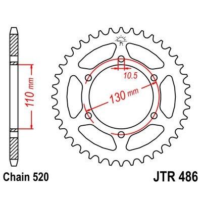 Couronne JT Sprockets Acier pas 520 44 dents - Pour Yamaha YZF-R3 15-17
