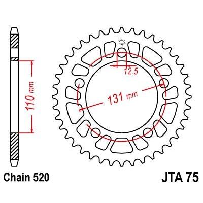 Couronne JT Sprockets Aluminium pas 520 40 dents - Pour BMW S 1000 RR 09-16