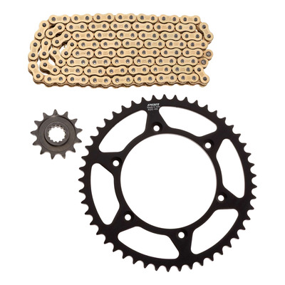 Kit chaîne EK/PBR 13x49-114m chaîne 520 SRX2 or couronne acier Gas Gas EC 250 Racing 18-20