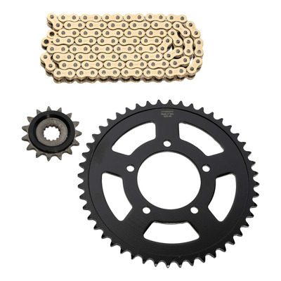 Kit chaîne EK/PBR 15x48-118m chaîne 525 SRX2 or couronne acier Suzuki GSF 650 Bandit 07-12