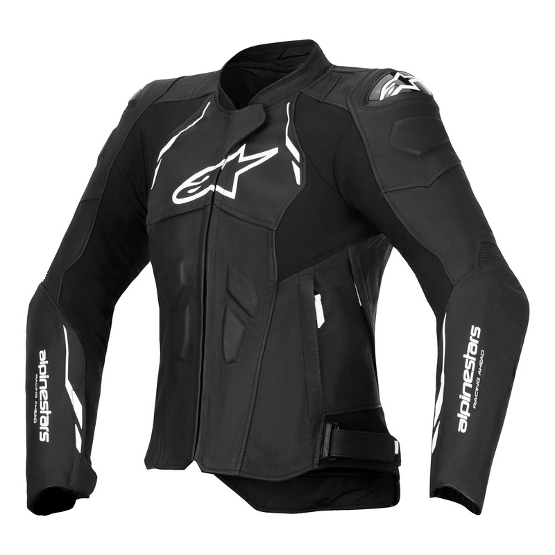 Blouson cuir femme Alpinestars Stella Dusk black/white