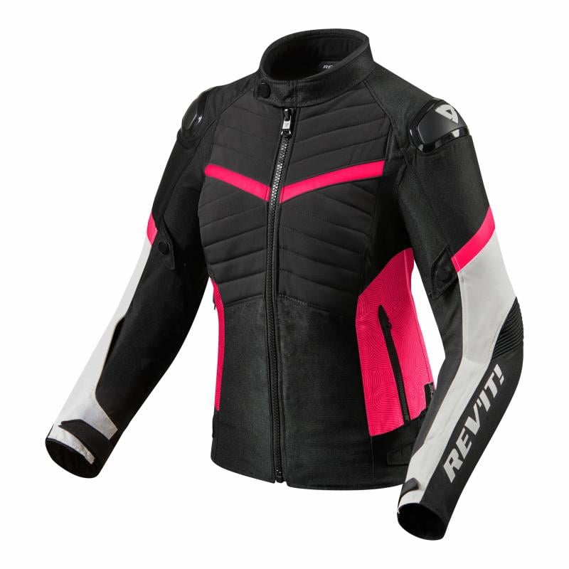 Blouson textile femme Rev'it Arc H2O Ladies noir/fuchsia- 34