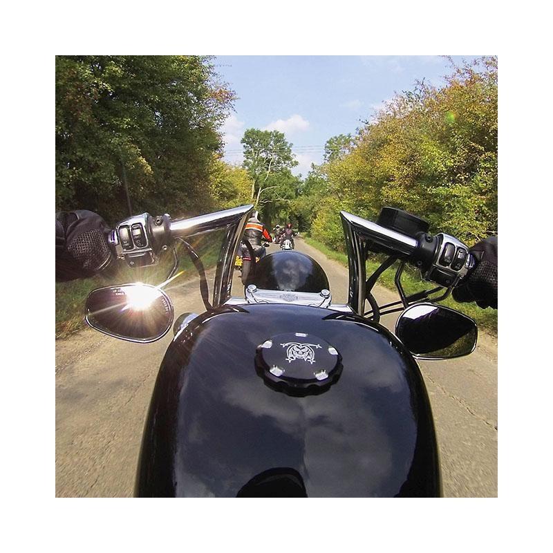 Bouchon de réservoir Joker Machine cranté logo usiné noir/alu Pièces