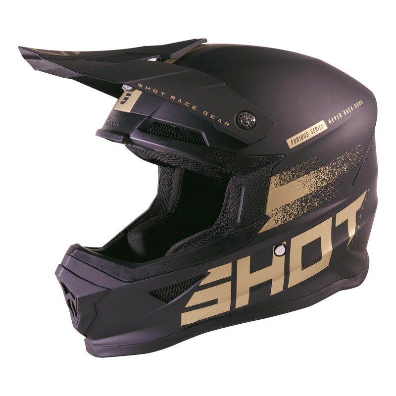 Casque cross Shot Furious Raw 2.0 mat or- XS