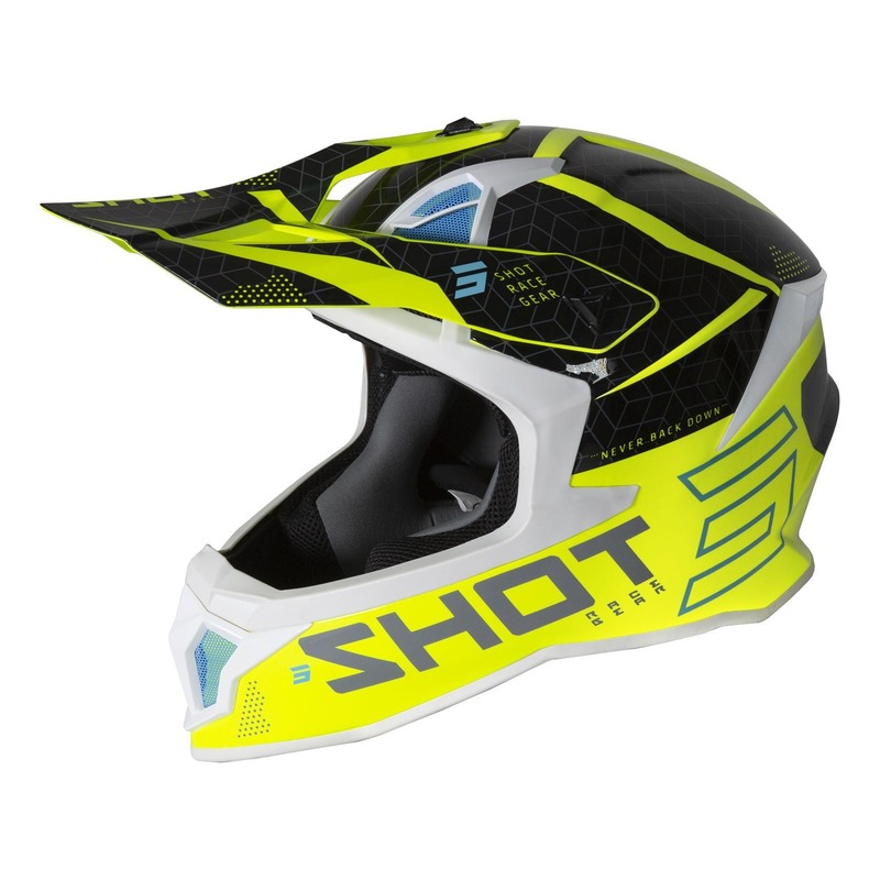 Casque cross Shot Lite Core brillant jaune fluo/noir- XS