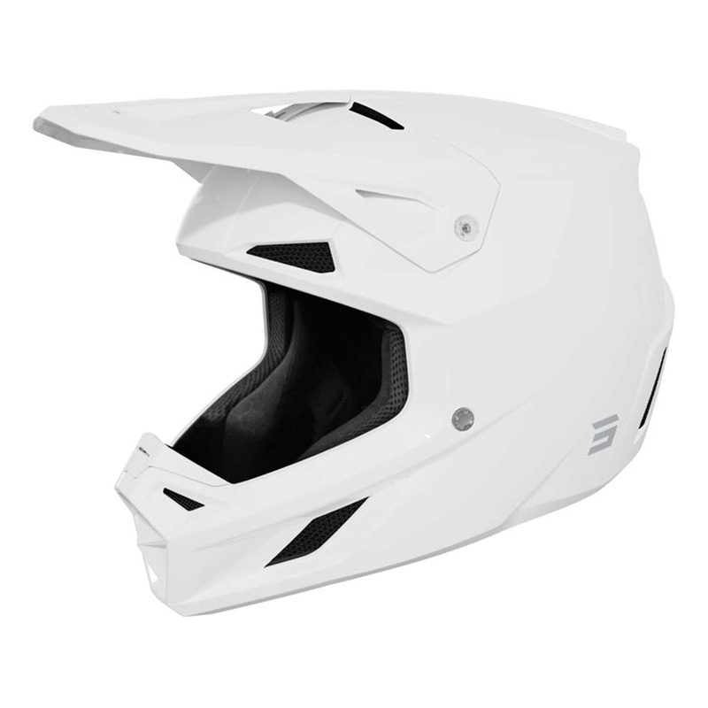 Casque cross Shot Speed Solid white glossy