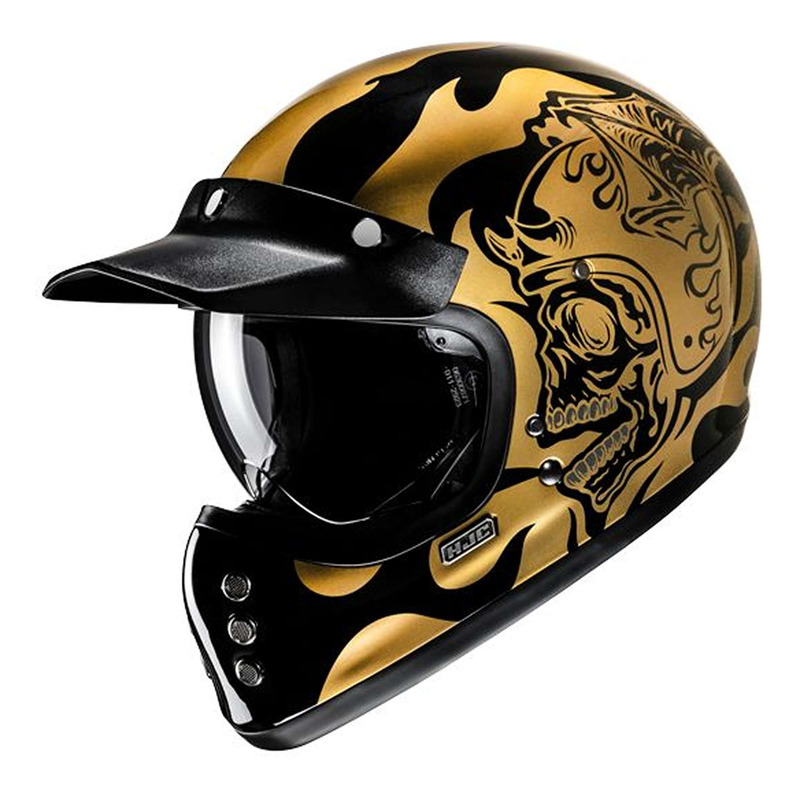 Casque intégral HJC V60 Flame MC9 or/argent/noir brillant