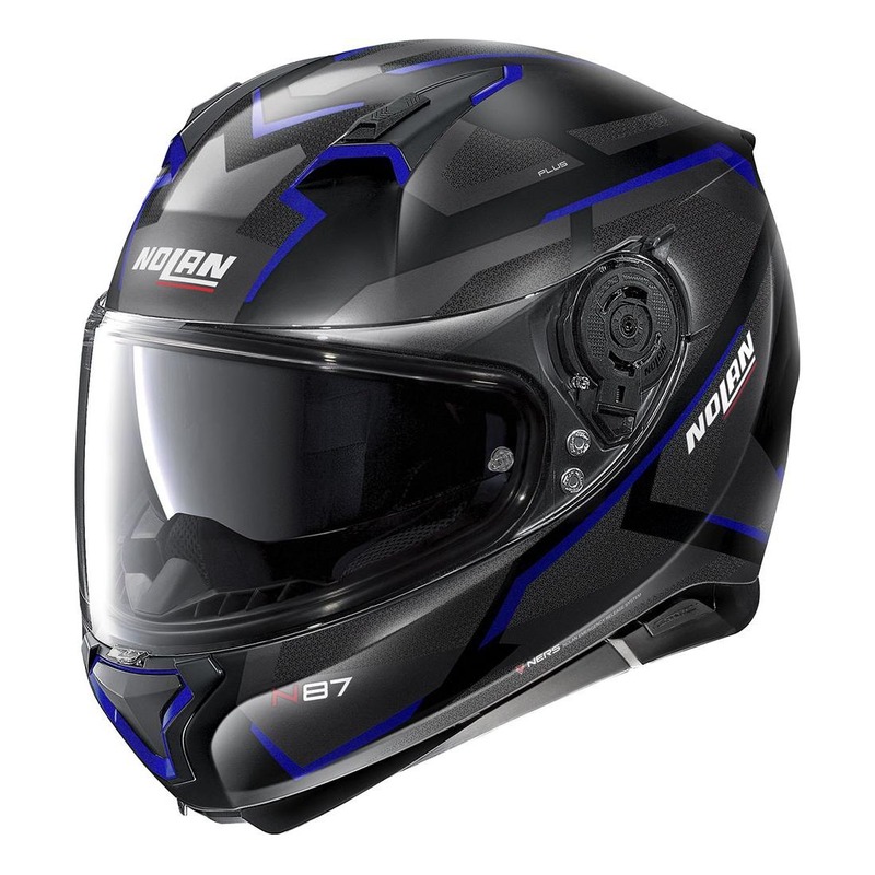 Casque intégral Nolan N87 Plus Overland N-Com Mat noir/bleu- 2XS