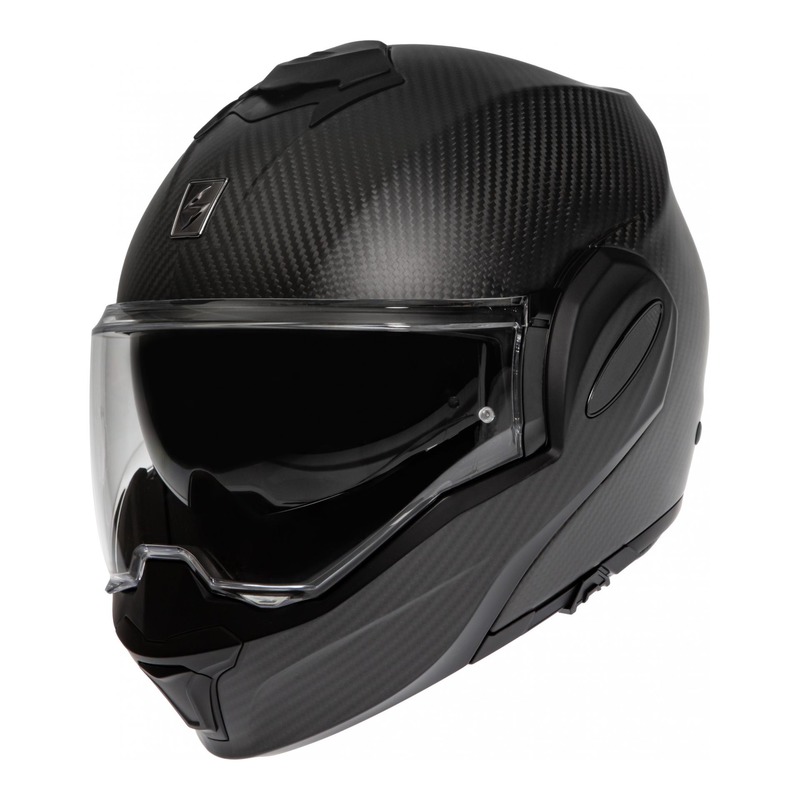 Casque modulable Scorpion EXO-Tech Carbon Solid Mat noir- M