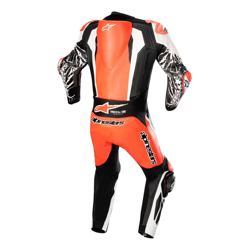 Combinaison 1 pièce Alpinestars Racing Absolute V2 rouge fluo/blanc