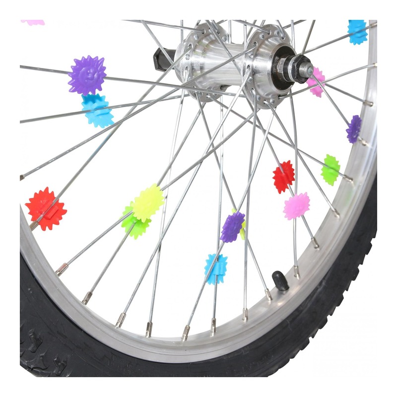 Décoration pour roue de vélo à fixer multicolore (sachet de 24 pièces) -  Accessoire vélo sur La Bécanerie