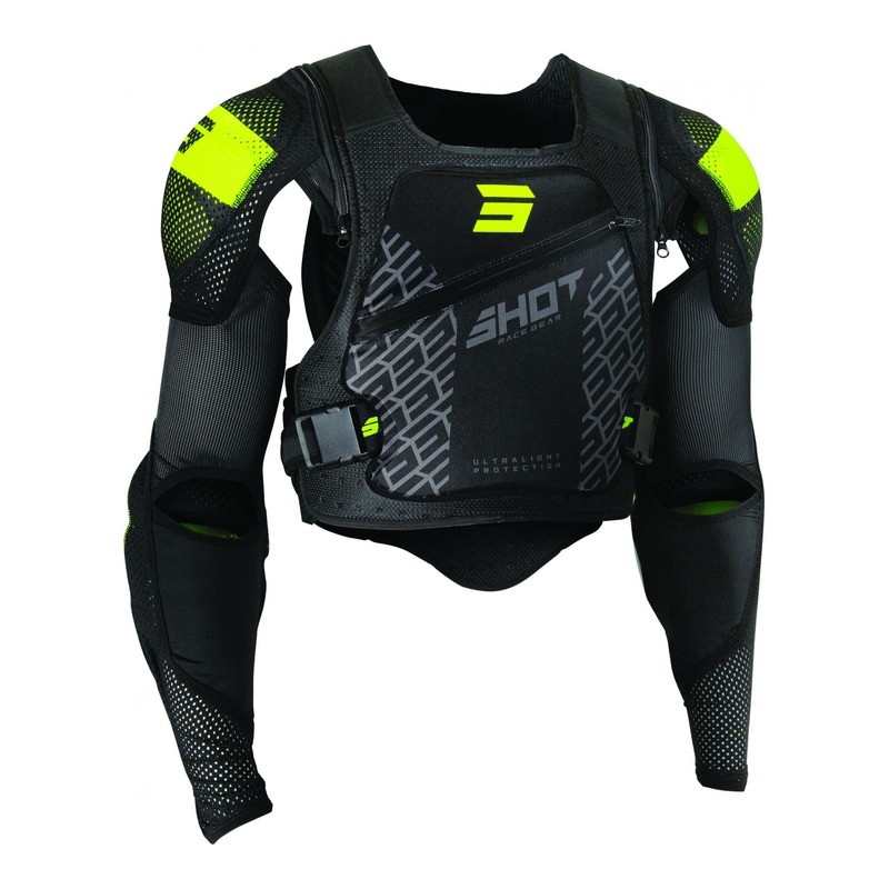Gilet de protection Shot Ultralight 2.0 noir/jaune (Homologation FFM)-