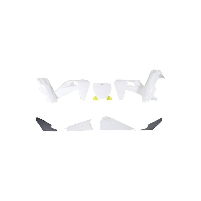 Kit plastique RTech Husqvarna 250 TC 19-21 blanc/gris/jaune (couleur OEM 2020)