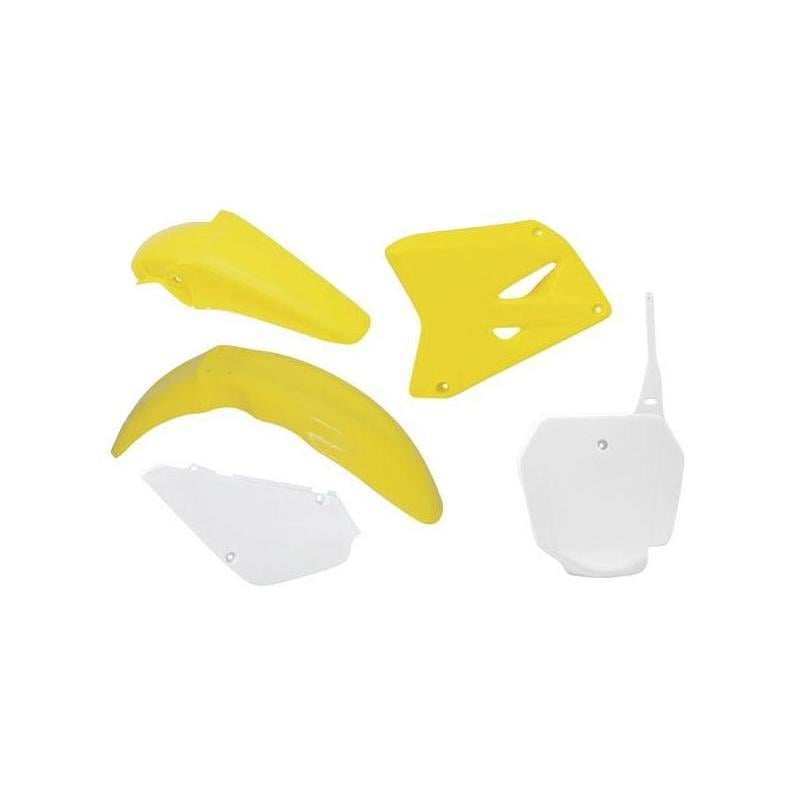 Kit plastique RTech Suzuki 85 RM 00-21 jaune/blanc (couleur OEM 00-15 et 18-20)