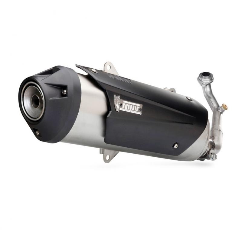 Ligne complète 1x1 MIVV URBAN inox brossé / ABS noir Piaggio MP3 400