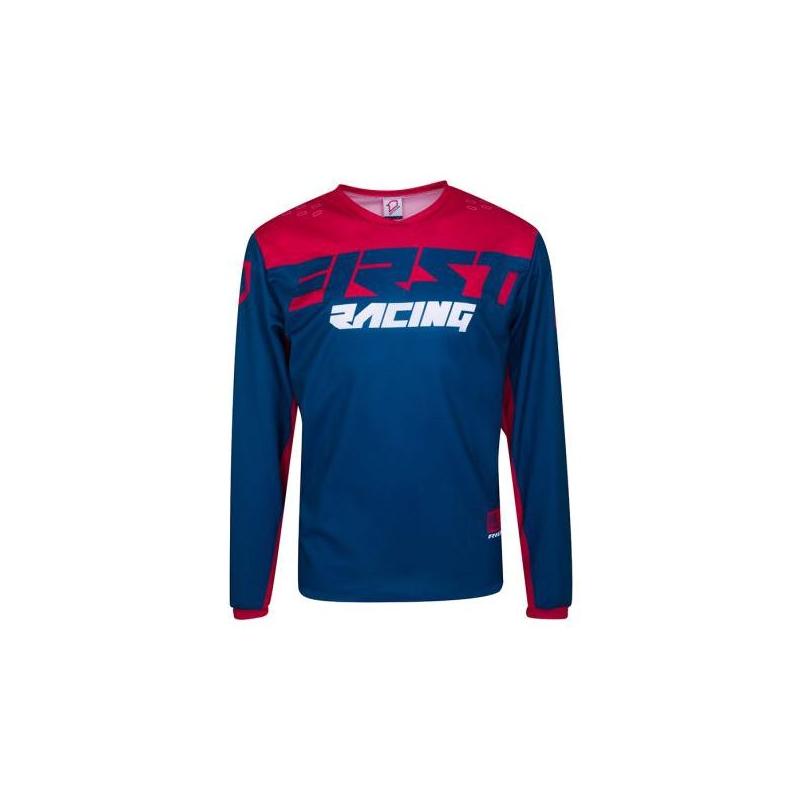 Maillot cross First Racing Data Evo ardoise/grenat/blanc- S