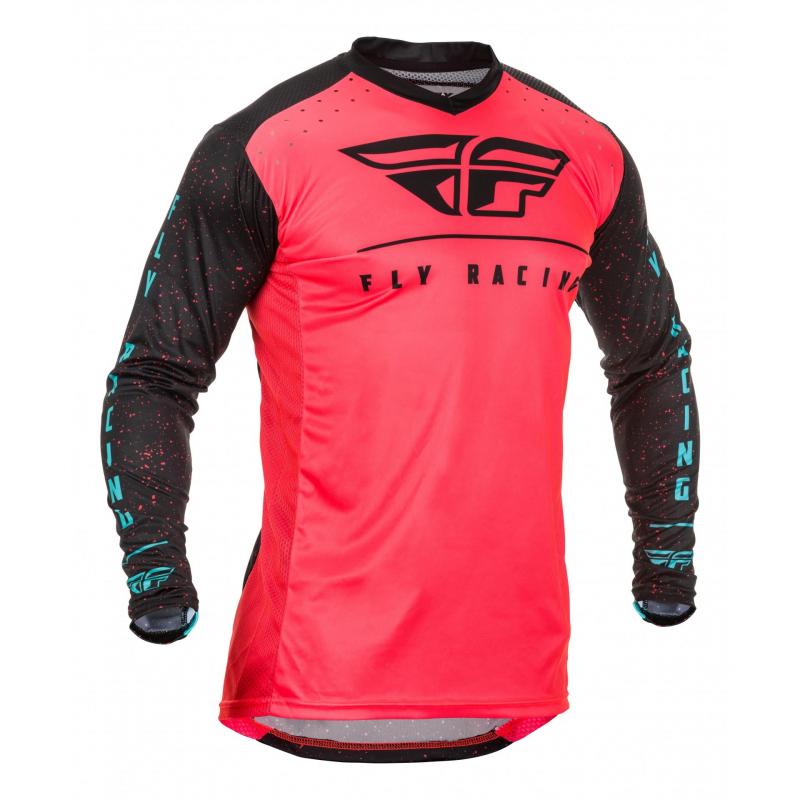 Maillot cross Fly Racing Lite Hydrogen corail/noir/bleu- XL