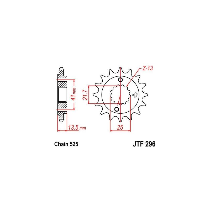Pignon JT Sprockets Acier pas 525 16 dents - Pour Honda VT 600 C Shadow 90-07