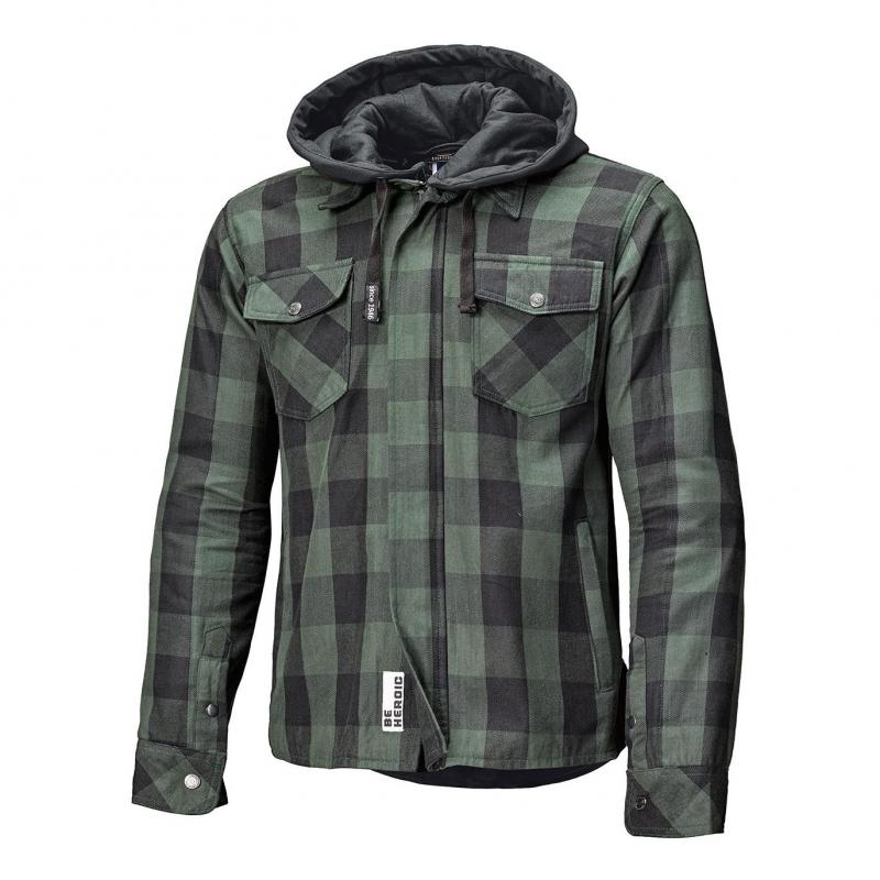 Sur-chemise textile à capuche Held Lumberjack II noir/vert