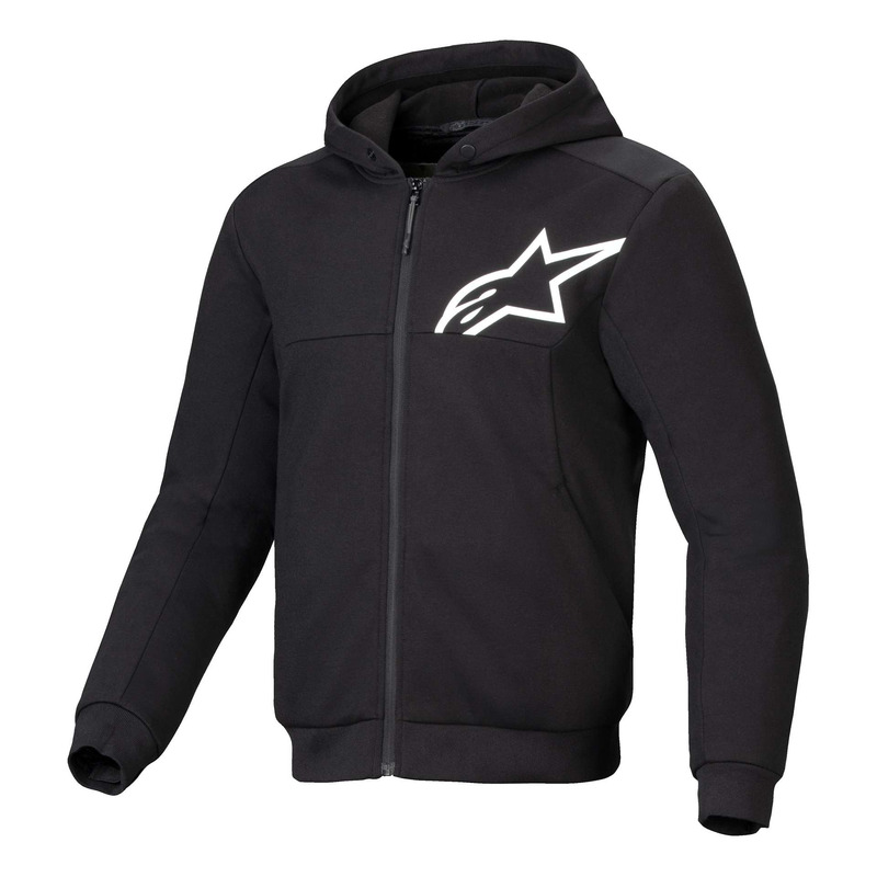 Sweat moto à capuche Alpinestars Chrome V2 Sport black/white