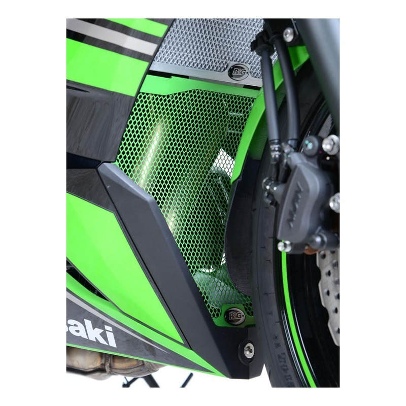 Grille de protection de collecteur R&G Racing verte Kawasaki Ninja 650 17-20