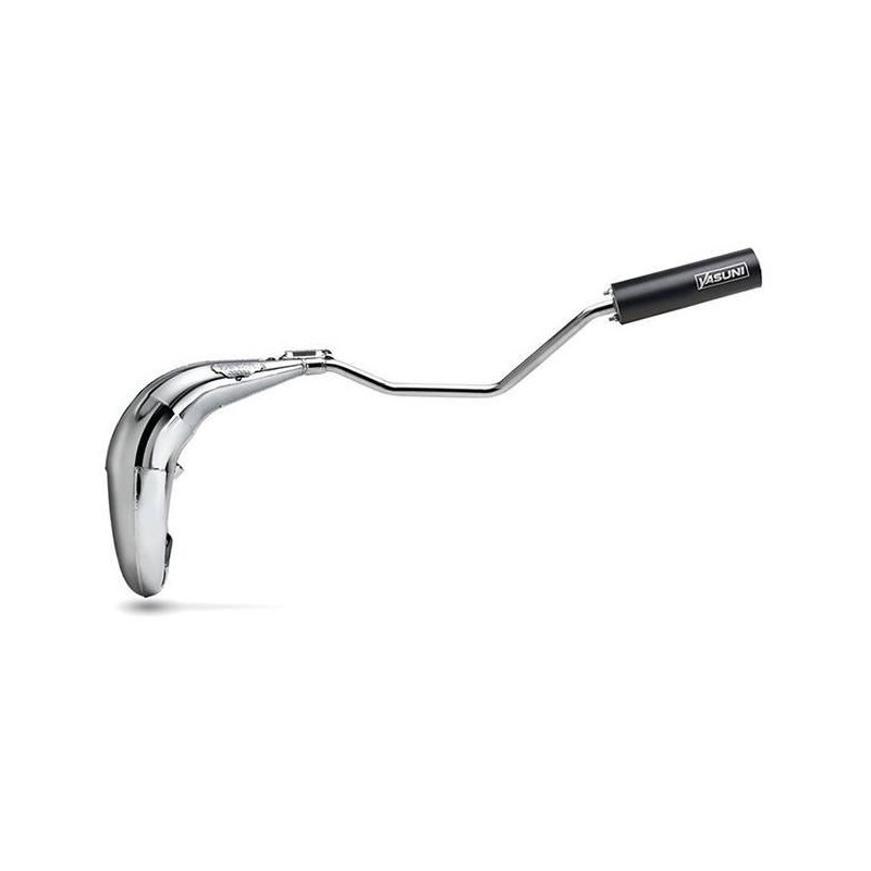 Pot Yasuni Cross ML Chrome silencieux noir Rieju RR/Yamaha DT 50