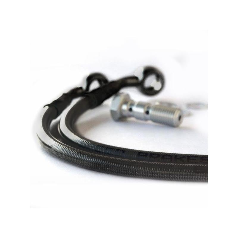 Durite de frein arrière aviation carbone raccords noirs Suzuki GS650E KATANA 81-84